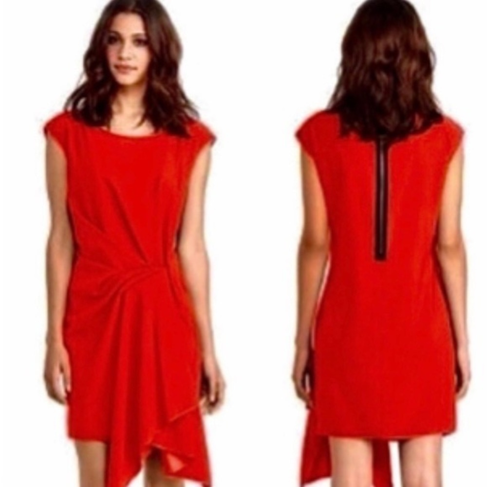 Rachel Rachel Roy Red Draped Dress Size Large